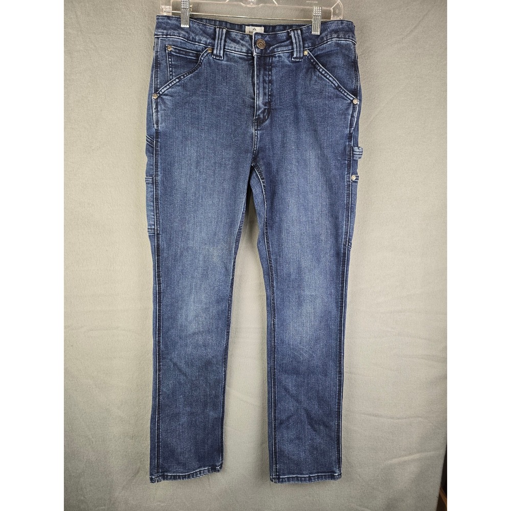 Ridgecut Carpenter Jeans Women 10 Blue Dark Wash Utility Workwear Stretch Denim